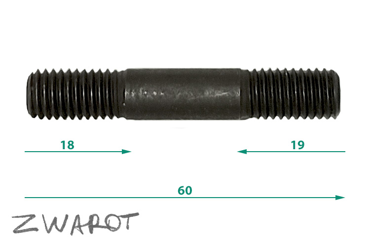 Шпилька M10L60, шаг - 1.5; 2098-020-004