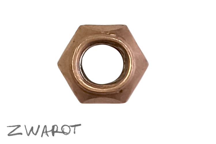 Гайка омеднённая М10, шаг 1.5; 2110-1203019